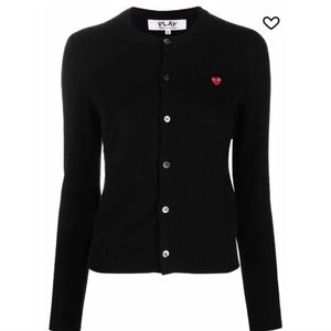 Comme Des Garçons Play logo-patch fine-knit cardigan